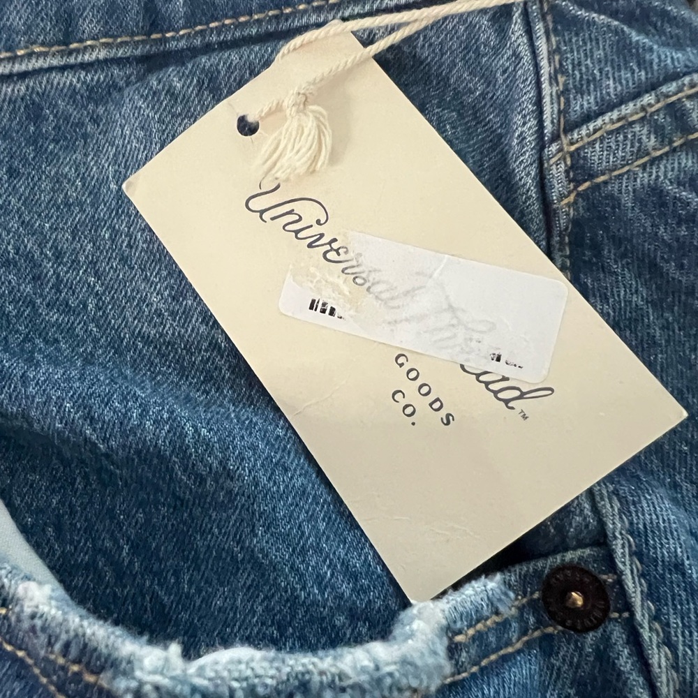 Y2K Inspired Denim Skirt Midi 28 Distressed Hem Stretch Cottagecore Modest - Picture 9 of 12